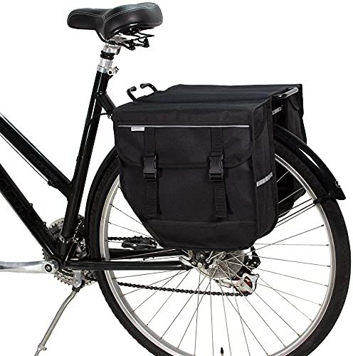 BikyBag Model M - Borse Doppie per Bicicletta per Portapacchi Posteriore (Nero)