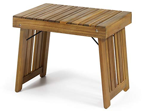 Christopher Knight Home Hilton Outdoor Acacia Wood Folding Side Table, Teak Finish
