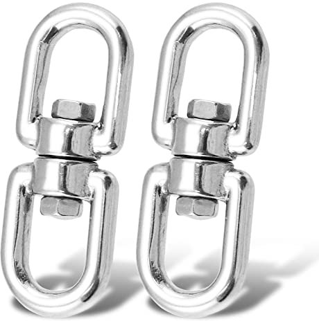 9Tong Edelstahlwirbel Augenring Stahl Hängende Wirbel Ösenhaken Doppelseitiges Drehgelenk Ösenhaken-Anschluss 8mm 300kg 2Stück