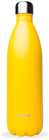 Qwetch - Bouteille Isotherme Originals Jaune 1L - 24h Froid et 12h Chaud - Etanche & Réutilisable - Gourde inox isotherme pour Sport, Voyage, Bureau, Randonnée