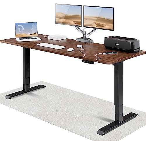 Desktronic HomePro Höhenverstellbarer Schreibtisch 200 × 80 cm – Elektrischer Schreibtisch Mit Zwei Elektrischen Motoren, Touchscreen-Steuerung und Integrierten USB-A- und USB-C-Ladeanschlüssen