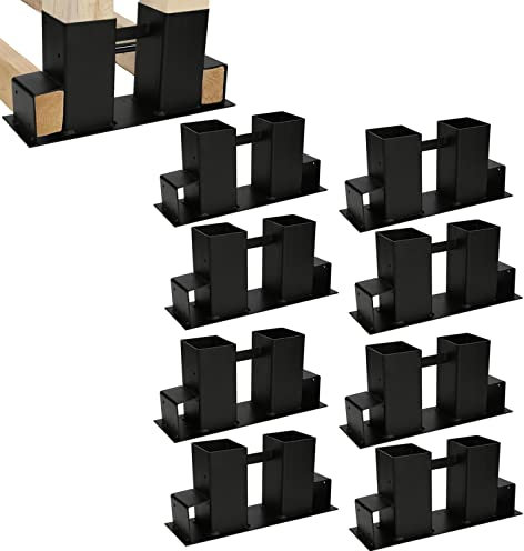 Yakimz 8er Set Holzstapelhilfe, Stabile Brennholz-Stapelhilfe, Schwarz Holzstapelhalter Kaminholzhalter Kaminholzregal Für Innen und Außen