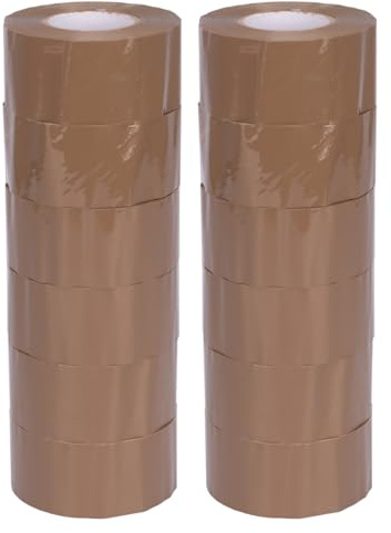 verpacking High Tack Lot de 12 rouleaux de ruban adhésif d'emballage PP Marron 48 mm x 150 m