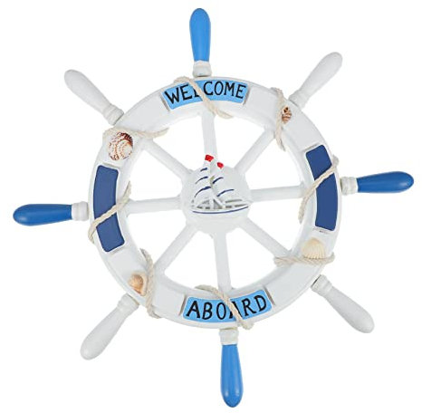VINTORKY 1stück Nautisches Schiffsruder Wanddeko Im Mediterranen Stil Hängende Dekoration Für Bar Und Hotelzimmer
