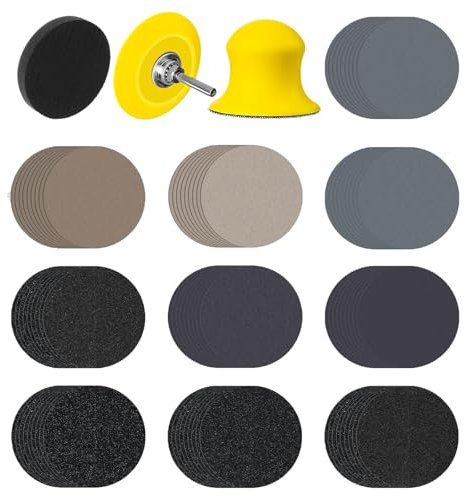 Zegrox 103 Stk Schleifscheiben 76 mm Nass- und Trockenschleifpads, Rundes Schleifpapier (Körnung 80-7000), Exzenterschleifer, Schleifblätter für Metall, Holz, Glas, Autopolitur (50 mm)