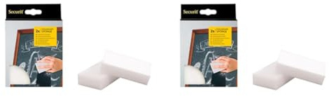 Securit Magic Reinigungsschwämme im 2er Set, aus Melaminschaum, zum Reinigen von Kreidetafeln und Non-porösen Oberflächen (Packung mit 2)