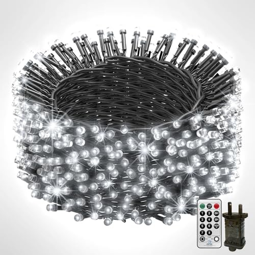THKFUL Outdoor String Light,80M 800LED Fairy Lights Mains Powered, String Light Waterproof Remote with 8 Modes for Gazebo Garden Yard(White)