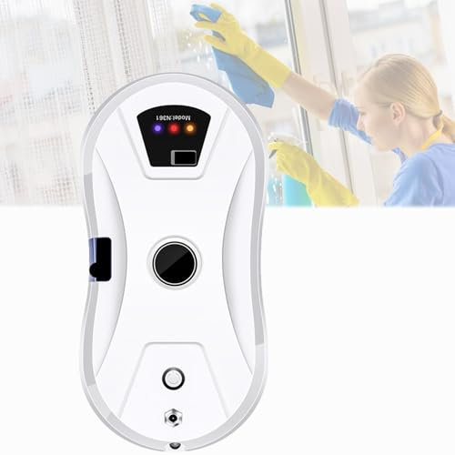 Robot limpiacristales, Robot automático for Limpieza de Cristales domésticos con función de pulverización, Control Remoto, Kit Limpiador de Cristales Inteligente y Potente de 70 RPM