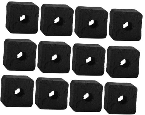 FUNOMOCYA Smokeless Bamboo Charcoal Small Bbq Grill Briquettes for Portable Camping Bbq Fire Pit Glass Rocks Alternative 1lb Pack Heat