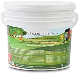 BIOEMOBLEND® Frutti&Ortaggi concime N-P-K granulare 7-5-5 nutrimento organico complesso con zeolite - 3Kg - COLTIVAZIONE BIOLOGICA DI ALTA QUALITÀ