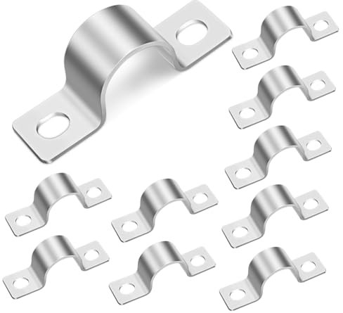 KONTONTY 10stücke Teiliges U-rohrklemmen Aus Dickem Edelstahl Rostfreie Rohrschellen Mit Doppelten Befestigungslöchern Vielseitige Rohrhalterung Für Kabel Schläuche Einfache Montage Korrosi