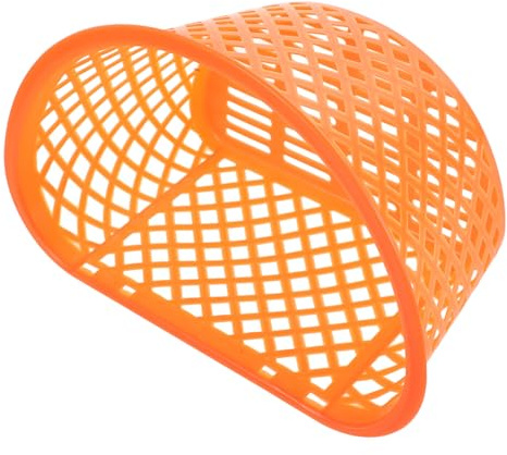 Universeller Kinderwagenkorb aus Kunststoff im Rattan Look, Orange | Kinderwagenzubehör zur Aufbewahrung, Einfache Montage, Praktischer Organizer für Windeln, Spielzeug und Snacks