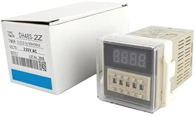 AIRUIXI Relé Temporizador Temporizador programable Digital con Interruptor de relé DH48S-2Z 0,01S-99H99M con Base CA/CC 12 V 24 V 36 V 110 V 220 V 380 V Temporizador de retardo(AC DC 12V)