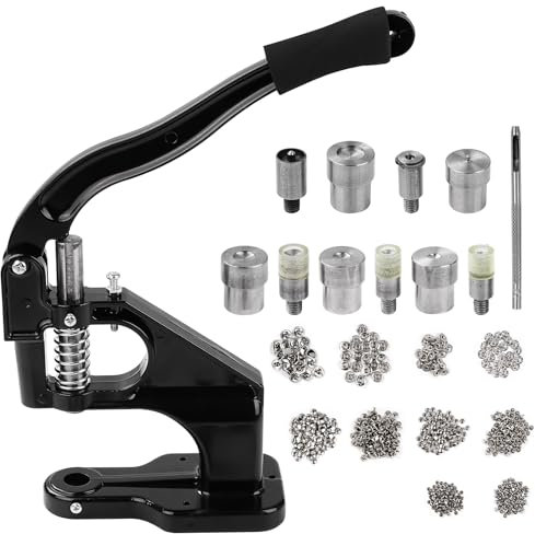 LetCart Manuelle Nietenpresse Set – Universalwerkzeug für Knöpfe, Nieten & Ösen an Leder/Stoff (6/8/10mm) mit 325 Zubehörteilen