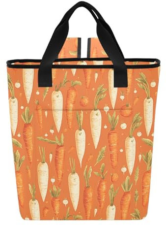 linqin Dreamy Carrots Light Lachs Damen Lunch-Rucksack, Thermo-Rucksack, 41,5 cm, Mädchen, große Lunchbox, Boxman, Lunchbox für Strand, Camping, Golf