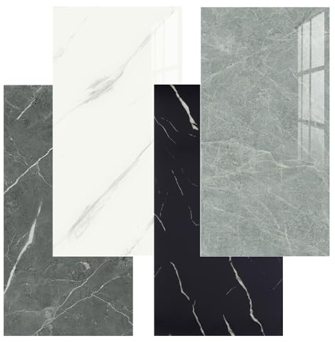 Tile Stickers Dark Grey 60 x 30 cm 24 Sheets, Self Adhesive Marble Wall Tiles, PVC Waterproof Oil Proof Peel and Stick Wall Tiles for Kitchen Backsplash Bathroom