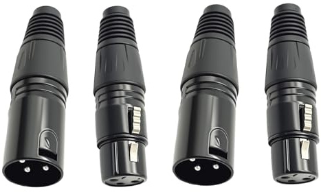 Greacesrio 4 Stück 3-polige XLR-Anschlüsse, 2 Paar XLR-Stecker/-Buchsen, Buchse auf Buchse,male auf male 3-poliger Stecker auf Stecker/Buchse auf Buchse, kompatibel Mikrofon, Mixer