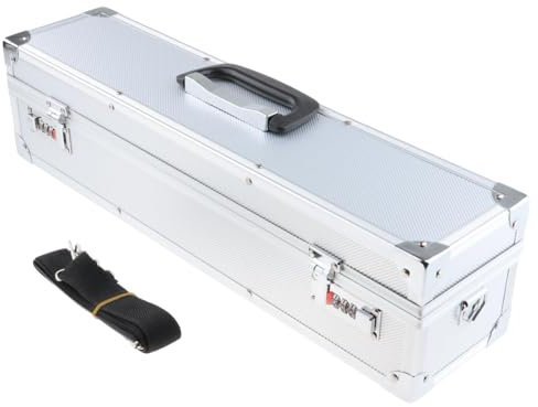 getuse Estuche para cuchillos para chef, caja de cuchillos de aluminio con cerradura con inserciones de espuma, caja de almacenamiento multiusos para cuchillos de cocina, 19.7 x 4.7 x 4.72 pulgadas