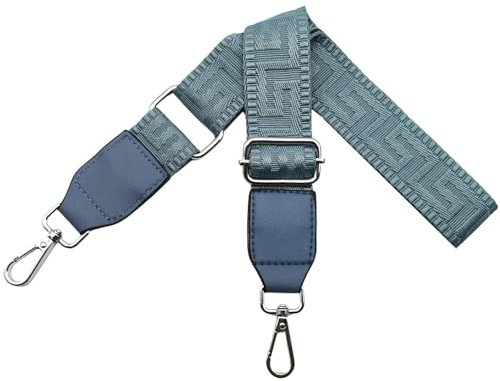 Schultergurt für Tasche Taschengurte zum Wechseln, Verstellbar Taschengurt Breit 3.8cm mit Leder Silber Karabiner - Taschenband Schulterriemen für Damen Handtaschen, Hellblau, T13