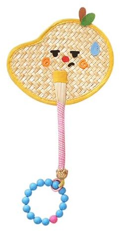 BSITSSS Elegante Abanico de Mano Tejido con Paja, Multicolor Abanico Tejido a con Mano Pulsera, Mano Ventilador Manual para Decoración de Interiores