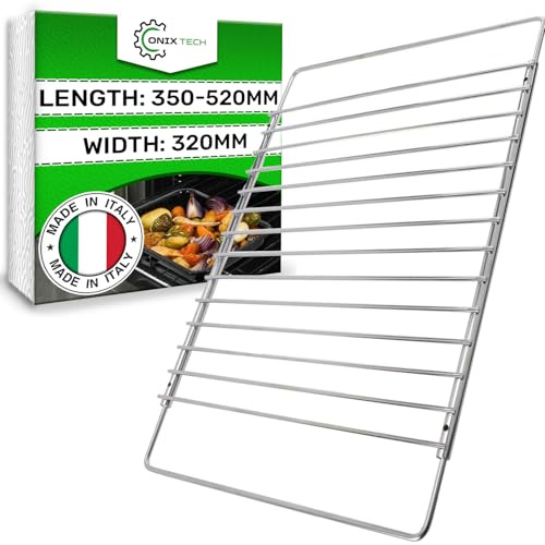 ONIX TECH Backofenrost Ausziehbar mit Breitenbereich von 350 mm bis 520 mm | Breite 320 mm - Universal - MADE IN ITALY - Garantie 5 Jahre - ONIX TECH