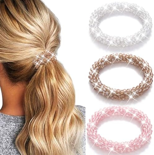 Reaky Strass-Haargummi, ausgefallener Pferdeschwanz-Halter, funkelnd, dekorative Haargummis, Haarschmuck für Damen