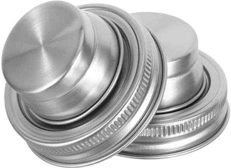 CLISPEED 2 Stück Edelstahl Mason Jar Deckel Multifunktionale Gewürzstreuer Cocktail Shaker Aufsatz Passend für Mason Gläser Langlebig Vielseitig für Gewürze Mehl Salz Pfeffer Zucker
