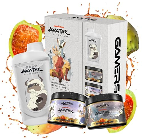 Gamers Only x AVATAR Collector Bundle [MIT ENERGY PULVER & VITAMIN DRINK ] - 40 Portionen | inkl. Shaker | Erhöht die Konzentration & Reaktionen | 125 MG Koffein & L-Tyrosin & 12 Vitaminen