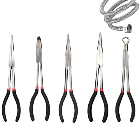 Set di pinze a punta fine, strumento da taglio con angoli da 25, 45 | Pinze a punta fine di portata lunga 28 cm per pesca, creazione di gioielli, lavori elettrici e