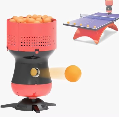 Bordtennisrobot med fjärrkontroll, justerbar hastighet och frekvens, automatisk pingisbollsskjutare, avtagbar bollförvaring, perfekt för övningsträning