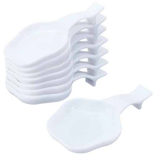 GORGECRAFT 20Pcs Ink Dish Plate White Plastic Plum Blossom Flower Chinese Japanese Calligraphy Ink Watercolor Holders Plates with Brush Pen Rest Stands for Writing Painting Practice Supplies