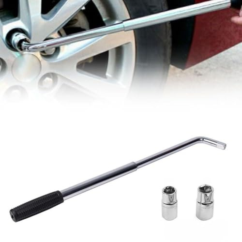 Teleskop Radschlüssel 17-23 mm, Chrom-Vanadium-Steckschlüsselsatz, ausziehbares Drehmomentwerkzeug für Auto, LKW, Reifen, Radmutter-Ersatzarbeiten