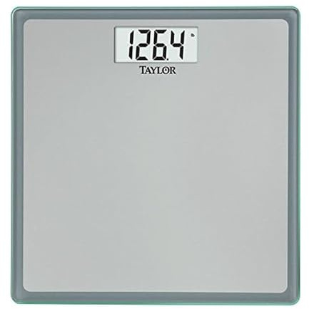 Taylor Digital Scales for Body Weight, Highly Accurate 400 LB Capacity, Auto on and Off Scale, 11.8 x 11.8 Inches, Tonal Grey