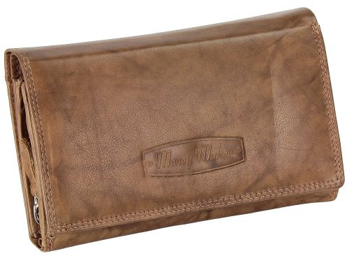 Ledershop24 RFID Damen Leder Geldbörse Portemonnaie Geldbeutel - Geschenkset + exklusiven Schlüsselanhänger - Lang Natur Leder