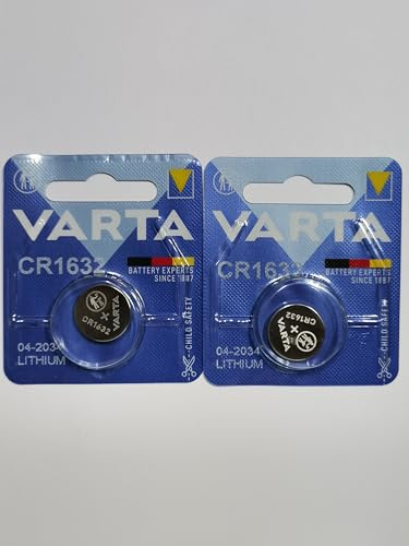 VARTA Lot de 2 Blisters 1 Pile bouton Lithium Electronics CR1632 3 Volt