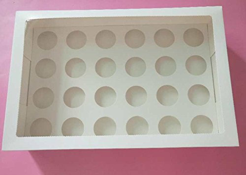 Sugar and Cakes 25 STK Mini Cupcake Muffin Box 24 er Vertiefung Aufbewahrungsbox Geschenkbox Karton Verpackung inkl. Einlage