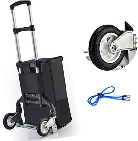 DZWSD Sackkarre Aluminium Transport und Sackkarre klappbare Handkarre Transportkarre mit ausziehbarem Griff belastbar bis 150 kg inklusive 1.8M Expanderseil mit Haken