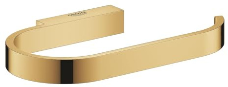 GROHE Wandrollenhalter ohne Deckel mit Starlight-Finish, Kratzfest, 15 x 8,5 x 1,5 cm, Farbe Gold glänzend (Referenz: 41068GL0)