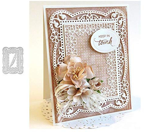 YunTrip Stanzformen für Kartenherstellung, Spitze, Blumen, Rahmen, Metall, Stanzschablonen für DIY Scrapbooking, Fotoalbum, dekorative Papierkarten, Handwerk für Grußkarten/Einladungen