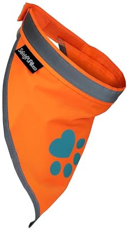 Bandana for Dogs. Blaze Orange Scarf with Reflective Collar is a Perfect Pet Bandana for Girl and Boy Dogs. Enhance Your Dog Walking Accessories with Our High-Visibility Adjustable Dog Handkerchief