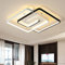 Schindora Moderna lámpara de techo LED de 36 W 50 cm con control remoto, Geometría Cuadrada Negro Blanco Regulable para sala de estar, dormitorio, cocina