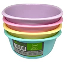 ECO Reusable UnbreakableECO Unbreakable Reusable Colourful Plastic Bowls Set of 4 Shatterproof 100% Food Safe Perfect for Camping, Indoor, Outdoor and Picnic (Pastel 400ml)