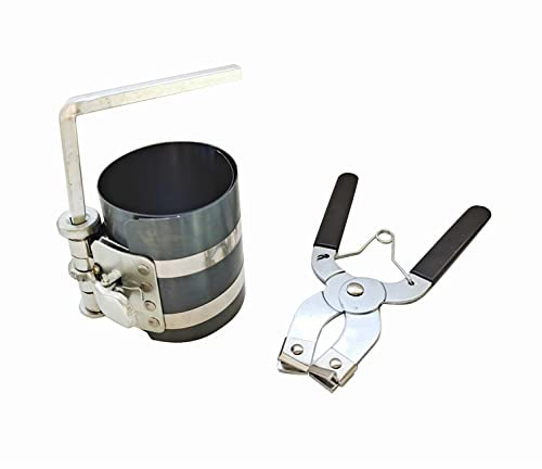 Tiardey Strumento di rimozione del Kit di Installazione dell'anello del pistone del Motore dell'auto e Pinza per l'installazione del pistone Regolabile