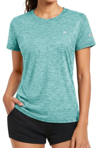 KEFITEVD Fitness Shirt Rundhal Laufshirt Kurzarm Regular Fit Funktionsshirt