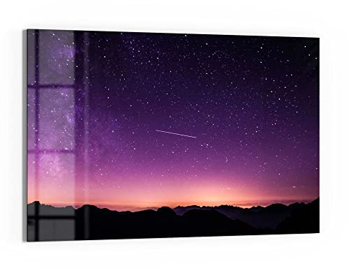 DEQORI Glas-Magnettafel | 90x60 cm groß | Motiv Purpurroter Nachthimmel | Memo-Board aus Glas | Magnetboard inkl. Magnete, Stift & Tuch für Küche & Büro | Tafel magnetisch & beschreibbar