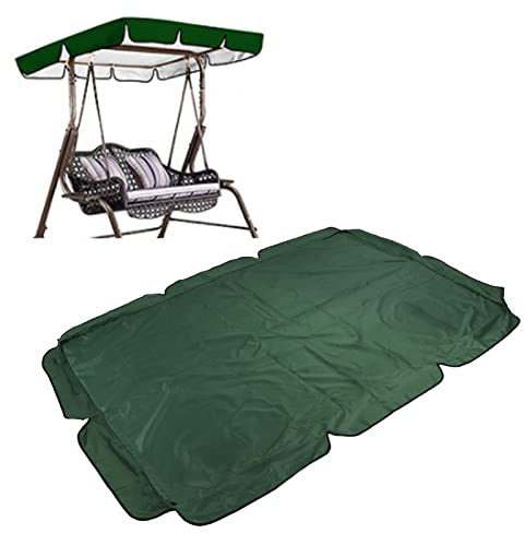 TITA-DONG Swing Canopy Replacement Cover, 600D Silver Coated Oxford Fabric Replacement Canopy Top Cover, Waterproof Replacement Canopy for Patio Yard Seat(Dark Green)