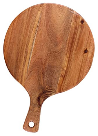 DOITOOL Plateau à Pizza Rond Bois Planche à Découper Pour Pain Et Steak Assiette De Présentation En Bois