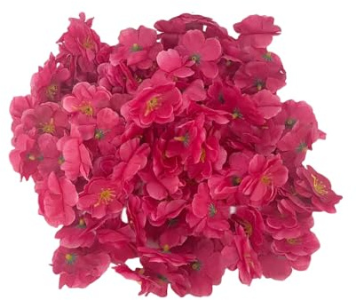 100 teste di fiori di ciliegio artificiali in seta, fiori di pesco finti primaverili, riempitivi per vasi, corpetto per decorazioni per matrimoni, pareti della cameretta dei bambini, ghirlanda ad arco