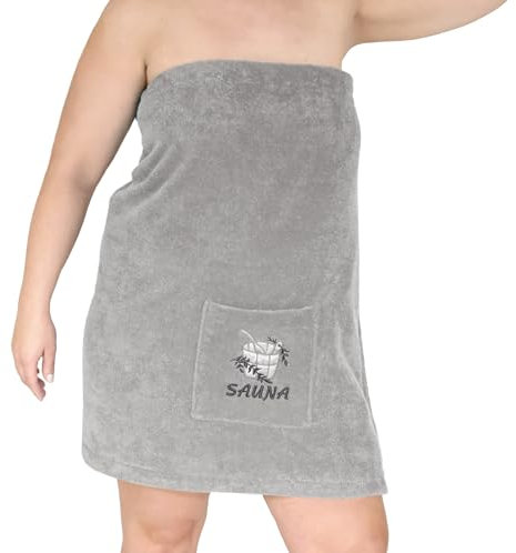 Lashuma Saunakilt Damen Plus Size, Deluxe Saunahandtuch mit Klettverschluss, Größe L - XXL