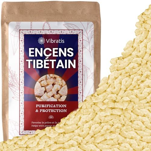 Vibratis Tibetischer Weihrauch in Körnern, 250 g, kraftvolle Reinigung und Schutz, hilft bei der Konzentration und stimuliert das Denken | fördert das Gebet und die tiefe Meditation | 100 % natürlich